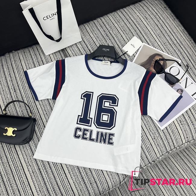 Celine 16 Boxy T-Shirt In Cotton Jersey White - 1