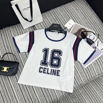 Celine 16 Boxy T-Shirt In Cotton Jersey White