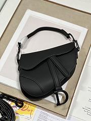 Dior Mini Saddle Bag With Strap Black Ultramatte Calfskin Size 19 x 16 x 5 cm - 5