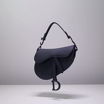 Dior Mini Saddle Bag Black Ultramatte Calfskin Size 21 x 18 x 5 cm