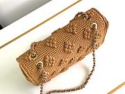 Chanel Flap Bag Raffia Effect Braided & Gold-Tone Metal Camel AS4529 Size 15.5 × 25 × 6 cm - 5