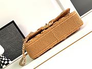 Chanel Flap Bag Raffia Effect Braided & Gold-Tone Metal Camel AS4529 Size 15.5 × 25 × 6 cm - 4