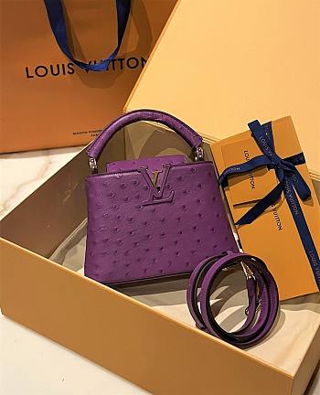 Louis Vuitton N94230 Capucines Ostrich Mini Purple Size 21 x 14 x 8 cm
