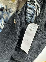 Celine Fair Isle Cardigan In Mohair And Silk Blue - 4