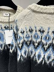 Celine Fair Isle Cardigan In Mohair And Silk Blue - 3