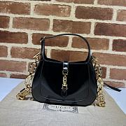 Gucci Jackie 1961 Mini Shoulder Bag ‎699651 Black Patent Size 19*13*3cm - 1