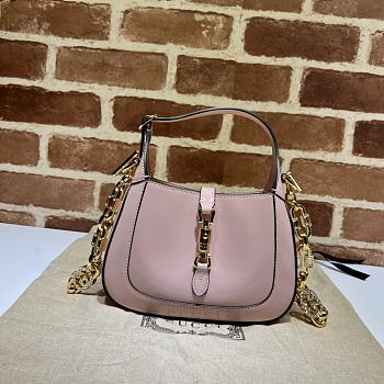 Gucci Jackie 1961 Mini Shoulder Bag ‎699651 Pink Patent Size 19*13*3cm