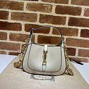 Gucci Jackie 1961 Mini Shoulder Bag ‎699651 White Patent Size 19*13*3cm - 1