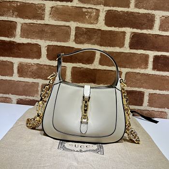 Gucci Jackie 1961 Mini Shoulder Bag ‎699651 White Patent Size 19*13*3cm