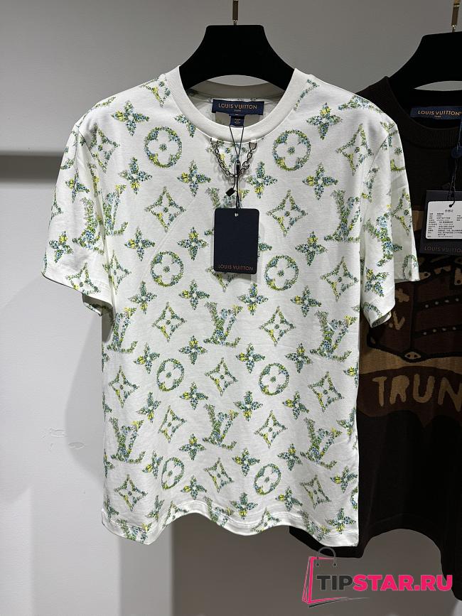 Louis Vuitton Floral Monogram T-Shirt Green - 1
