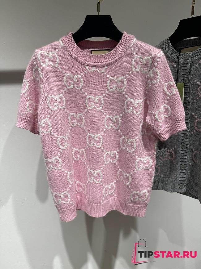 Gucci GG Knit Wool Top Pink ‎772888 - 1