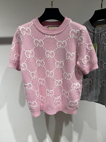 Gucci GG Knit Wool Top Pink ‎772888