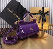 D&G Small Sicily Handbag Purple Patent Size 13 x 19 x 6 cm - 4