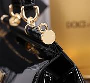 D&G Elongated Sicily Handbag Black Patent Size 18 x 29 x 10 cm - 3