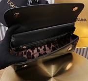 D&G Elongated Sicily Handbag Black Patent Size 18 x 29 x 10 cm - 2