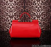 D&G Elongated Sicily Handbag Red Patent Size 18 x 29 x 10 cm - 3