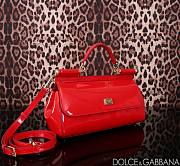 D&G Elongated Sicily Handbag Red Patent Size 18 x 29 x 10 cm - 2