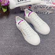 D&G Portofino Sneakers In Nappa Calfskin With Lettering Pink - 4