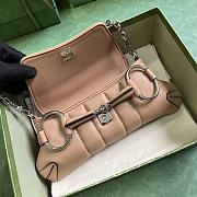 Gucci Horsebit Chain Small Shoulder Bag Rose Beige 764339 Size 27*11.5*5cm - 5
