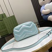 Gucci GG Marmont Small Shoulder Bag 447632 Blue Iridescent Size 24 x 13 x 7cm - 5
