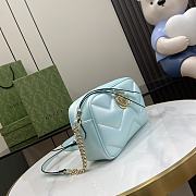 Gucci GG Marmont Small Shoulder Bag 447632 Blue Iridescent Size 24 x 13 x 7cm - 3