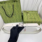 Gucci Interlocking G Belt White/Silver ‎774451 2.5cm - 1