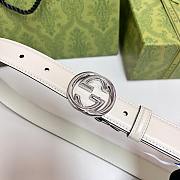 Gucci Interlocking G Belt White/Silver ‎774451 2.5cm - 4