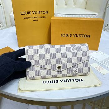 Louis Vuitton N63208 Sarah Wallet Damier Azur Size 19 x 10.5 x 2.5 cm