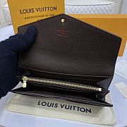 Louis Vuitton N63209 Sarah Wallet Damier Ebene Brown Size 19 x 10.5 x 2.5 cm - 3