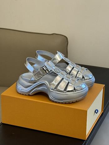 LV Archlight Flat Sandal Silver