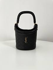 YSL Gaby Bucket Bag In Lambskin 763961 Black Size 19 X 17 X 15 CM - 1