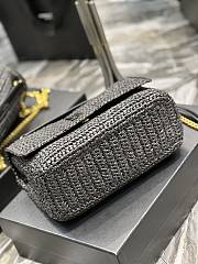 YSl Niki Medium Chain Bag In Raffia And Leather 633187 Black Size 28 X 20 X 8,5 CM - 4