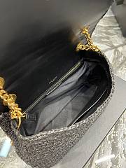 YSl Niki Medium Chain Bag In Raffia And Leather 633187 Black Size 28 X 20 X 8,5 CM - 3