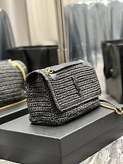 YSl Niki Medium Chain Bag In Raffia And Leather 633187 Black Size 28 X 20 X 8,5 CM - 2
