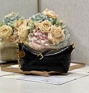 Diorstar Hobo Bag with Chain Black Macrocannage Crinkled Calfskin Size 28.5 x 14.5 x 10 cm - 1