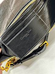 Diorstar Hobo Bag with Chain Black Macrocannage Crinkled Calfskin Size 28.5 x 14.5 x 10 cm - 4