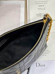 Diorstar Hobo Bag with Chain Black Macrocannage Crinkled Calfskin Size 28.5 x 14.5 x 10 cm - 3