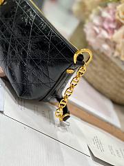 Diorstar Hobo Bag with Chain Black Macrocannage Crinkled Calfskin Size 28.5 x 14.5 x 10 cm - 2