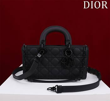Dior Medium Lady D-Joy Bag Ultramatte Black Cannage Calfskin Size 26 x 13.5 x 5 cm