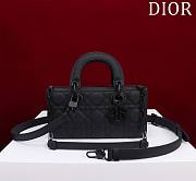 Dior Small Lady D-Joy Bag Ultramatte Black Cannage Calfskin Size 22 x 12 x 6 cm - 1
