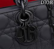 Dior Small Lady D-Joy Bag Ultramatte Black Cannage Calfskin Size 22 x 12 x 6 cm - 2