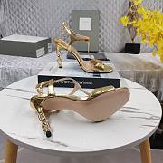 Tom Ford Laminated Stamped Python Leather Galaxy Sandal Gold 10.5cm - 3