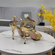 Tom Ford Laminated Stamped Python Leather Galaxy Sandal Gold 10.5cm - 5