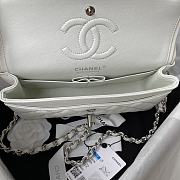 Chanel Small Flap Bag White Caviar Silver Hardware Size 23.5 cm - 4