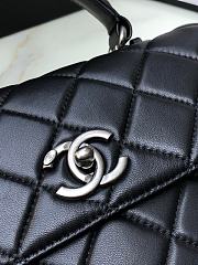 Chanel Flap Bag With Top Handle A92236 Black Silver Hardware Size 17 × 25 × 12 cm - 5
