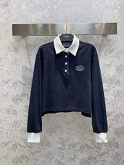 Prada Jersey Polo Shirt Navy - 1
