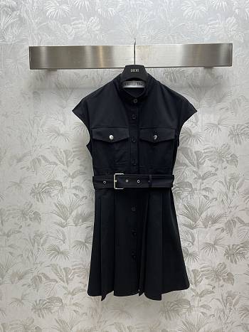 Dior Short Dress Black Cotton Gabardine
