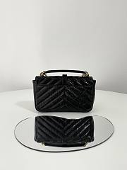 YSL College Mini Chain Bag In Shiny Crackled Leather Black Size 20 X 13 X 3 CM - 5