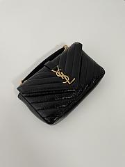 YSL College Mini Chain Bag In Shiny Crackled Leather Black Size 20 X 13 X 3 CM - 4