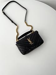 YSL College Mini Chain Bag In Shiny Crackled Leather Black Size 20 X 13 X 3 CM - 2